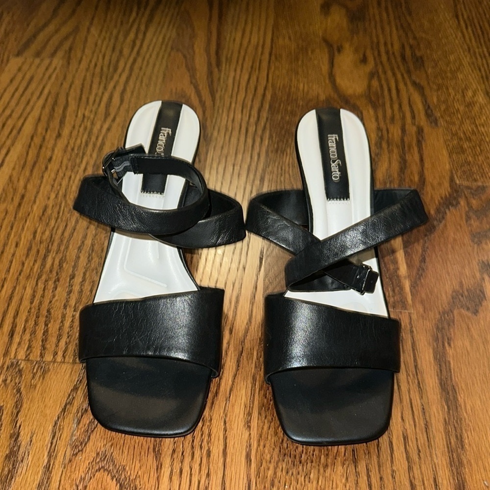Gorgeous leather Franco Sarto wedge sandal. Size 9.5